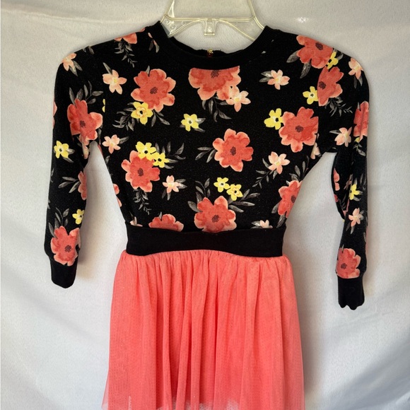 Floral Zip up sweater dress with tulle skirt - Picture 4 of 9